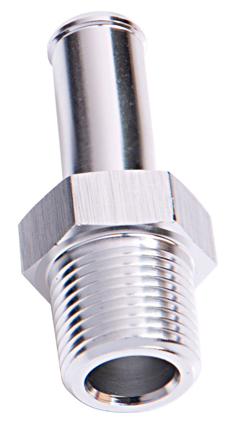 Male 1/4" NPT To 5/16" Barb Silver Straight Male To Male AF841-04-05S - Aeroflow