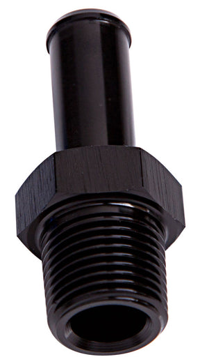 Male 1/4" NPT To 3/8" Barb Black Straight Male To Male AF841-06BLK - Aeroflow