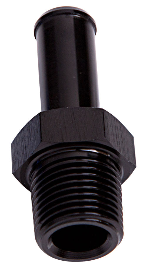 Male 1/2" NPT To 3/4" Barb Black Straight Male To Male AF841-08-12BLK - Aeroflow