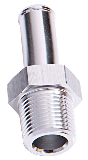 Male 1/2" NPT To 3/4" Barb Silver Straight Male To Male AF841-08-12S - Aeroflow