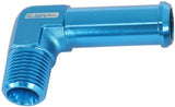 90 Deg 1/8" NPT To 3/8" Barb Blue 90 Deg Male To Male AF842-02-06 - Aeroflow