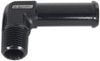 90 Deg 1/8" NPT To 3/8" Barb Black 90 Deg Male To Male AF842-02-06BLK - Aeroflow