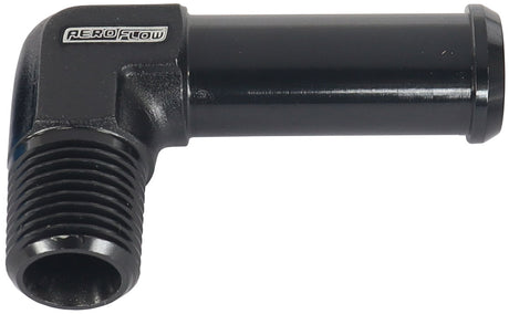 90 Deg 1/8" NPT To 3/8" Barb Black 90 Deg Male To Male AF842-02-06BLK - Aeroflow