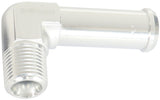 90 Deg 1/8" NPT To 3/8" Barb Silver 90 Deg Male To Male AF842-02-06S - Aeroflow