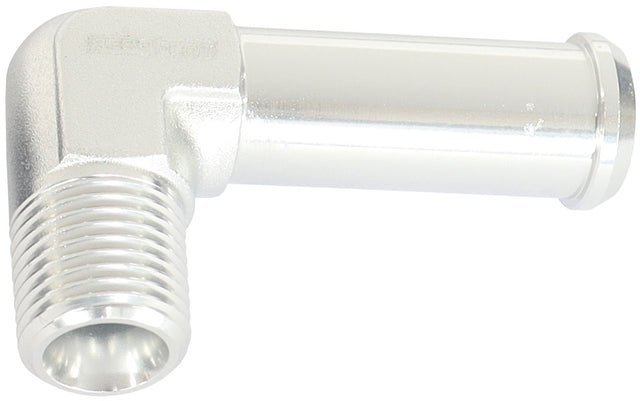 90 Deg 1/8" NPT To 3/8" Barb Silver 90 Deg Male To Male AF842-02-06S - Aeroflow