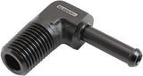 Male 1/4" NPT To 1/4" Barb Black 90 Degree Male To Male AF842-04-04BLK - Aeroflow