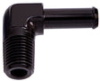 90 Deg 3/8" NPT To 5/16" Barb Black 90 Deg Male To Male AF842-06-05BLK - Aeroflow