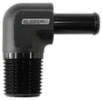 90 Deg 3/8" NPT To -6 100/450 Series Braided Hose AN Size AF842-06-06ANBLK - Aeroflow