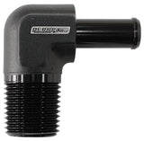 90 Deg 3/8" NPT To -6 100/450 Series Braided Hose AN Size AF842-06-06ANBLK - Aeroflow