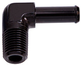 90 Deg 3/8" NPT To 5/8" Barb Black Male To Male AF842-06-10BLK - Aeroflow
