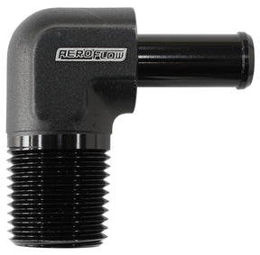 90 Deg 1/2" NPT To -8 100/450 Series Braided Hose AN Size AF842-08-08ANBLK - Aeroflow