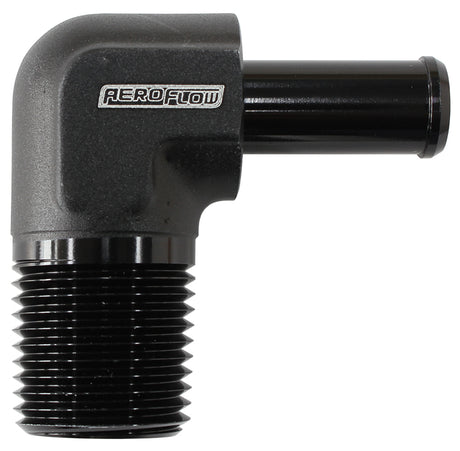 90 Deg 1/2" NPT To -8 100/450 Series Braided Hose AN Size AF842-08-08ANBLK - Aeroflow