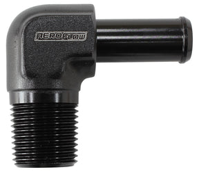 90 Deg 3/8" NPT To -8 100/450 Series Braided Hose AN Size AF842-08ANBLK - Aeroflow