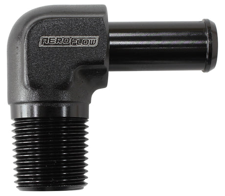 90 Deg 3/8" NPT To -8 100/450 Series Braided Hose AN Size AF842-08ANBLK - Aeroflow
