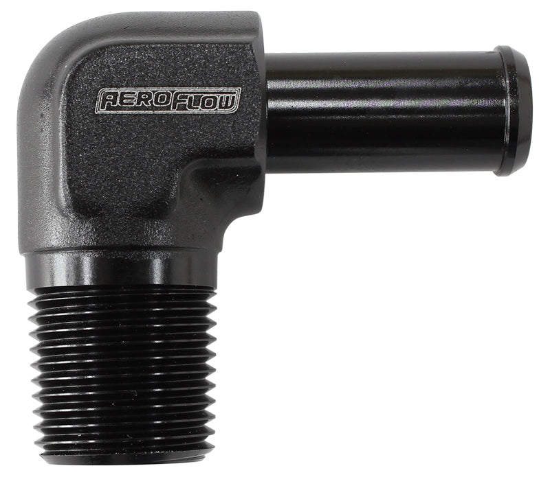90 Deg 1/2" NPT To -10 100/450 Series Braided Hose AN Size AF842-10ANBLK - Aeroflow