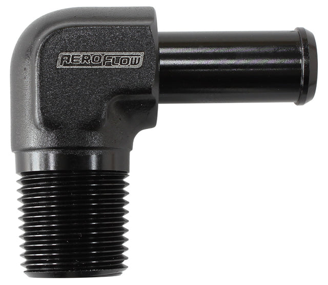 90 Deg 1/2" NPT To -10 100/450 Series Braided Hose AN Size AF842-10ANBLK - Aeroflow
