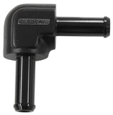 90 Degree 3/8" Barb Both Ends Black 3/8" / 9.52mm Barbs AF843-06BLK - Aeroflow