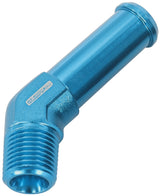 45 Deg 1/8" NPT To 3/8" Barb Blue Straight Male To Male AF845-02-06 - Aeroflow