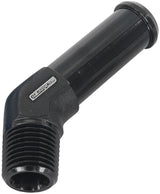 45 Deg 1/8" NPT To 3/8" Barb Black Straight Male To Male AF845-02-06BLK - Aeroflow