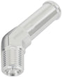 45 Deg 1/8" NPT To 3/8" Barb Silver Straight Male To Male AF845-02-06S - Aeroflow