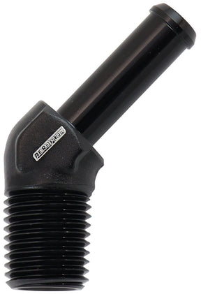 45 Deg 1/4" NPT To 5/16" Barb Black Straight Male To Male AF845-04-05BLK - Aeroflow