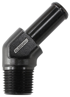 45 Deg 1/8" NPT To -4 100/450 Series Hose Suits Braided AF845-04ANBLK - Aeroflow