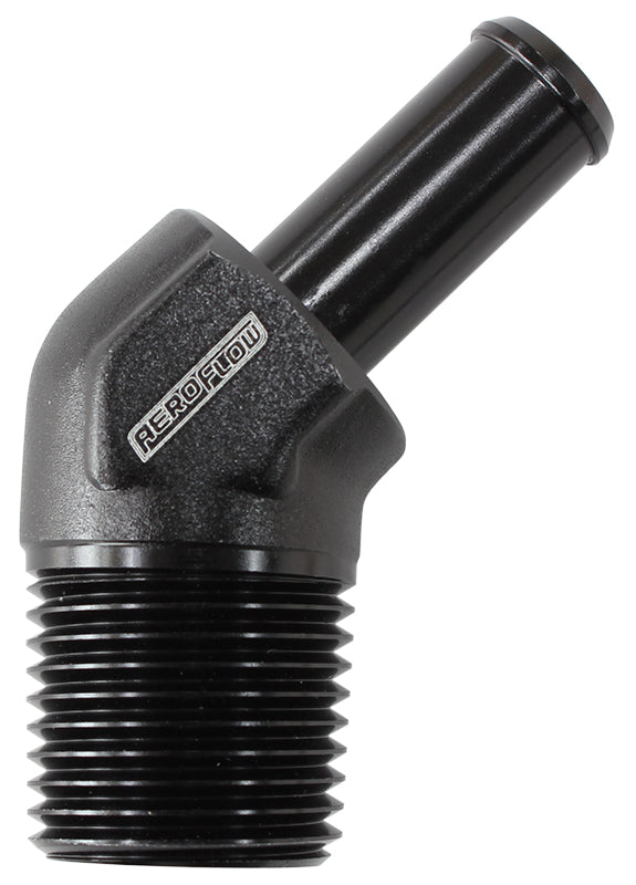 45 Deg 3/8" NPT To -10 100/450 Series Hose Black Suit Braided AF845-06-10ANBLK - Aeroflow