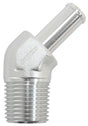45 Deg 3/8" NPT To -10 100/450 Series Hose Silver Suit Braid AF845-06-10ANS - Aeroflow