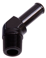 45 Deg 1/2" NPT To 3/8" Barb Black 45 Deg Male To Male AF845-08-06BLK - Aeroflow