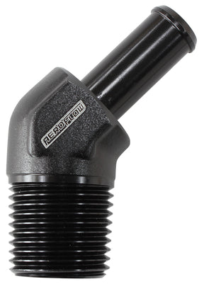 45 Deg 1/2" NPT To -8 100/450 Series Braided Hose AN Size AF845-08-08ANBLK - Aeroflow