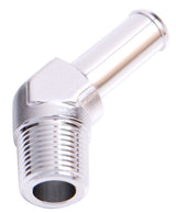45 Deg 1/2" NPT To 1/2" Barb Silver 45 Deg Male To Male AF845-08-08S - Aeroflow