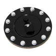 Black Aluminium Fuel Cap *Anodised Black*-Gasket-Bolts AF85-2000BLK - Aeroflow