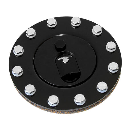 Black Aluminium Fuel Cap *Anodised Black*-Gasket-Bolts AF85-2000BLK - Aeroflow