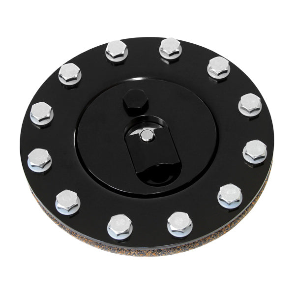Black Aluminium Fuel Cap *Anodised Black*-Gasket-Bolts AF85-2000BLK - Aeroflow