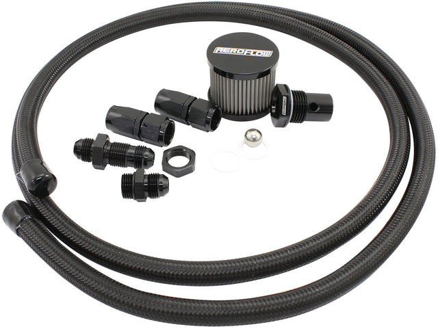 Fuel Cell Breather Kit Setup Loop Roll Over -8AN Vent Valve AF85-2020 - Aeroflow