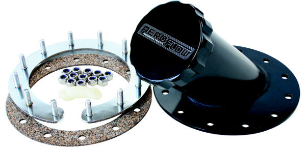 45 Deg 2-1/2" x 5" Remote Fuelcell Filler Neck AF85-3000BLK - Aeroflow