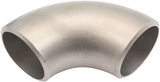 1-5/8" Stainless 90 Deg 1.5D Radius Bend Turbo Manifold Exhaust Pipe Steam Steel AF8513-1875S AF8513-1875SS - Aeroflow