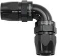 90 Deg -10AN To -10AN Cutter Full Flow Double Hose Ends AF853-10-10BLK - Aeroflow