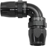 90 Deg -12AN To -12AN Cutter Full Flow Double Hose Ends AF853-12-12BLK - Aeroflow
