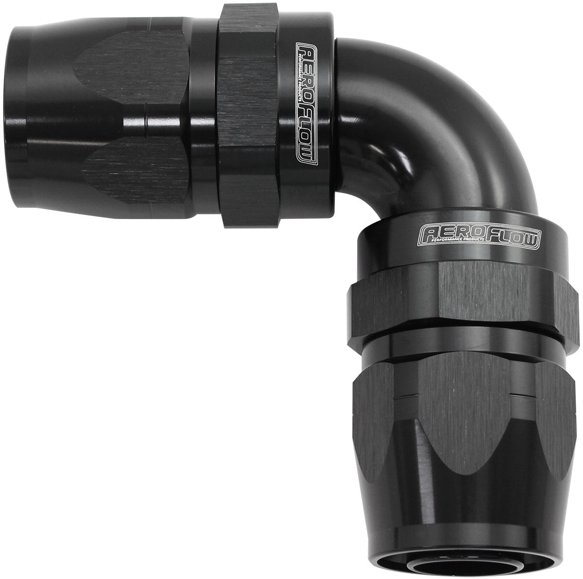 90 Deg -20AN To -20AN Cutter Full Flow Double Hose Ends AF853-20-20BLK - Aeroflow