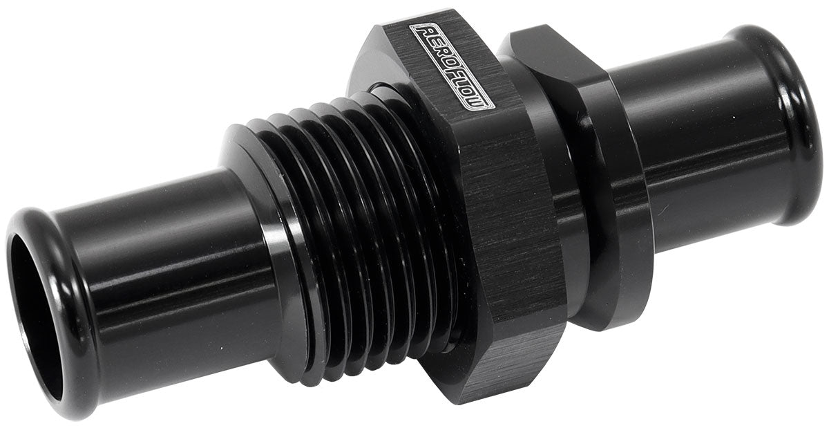 Billet Bulkhead Inserts 5/8" Barb Fitting Both Side Black AF88-2015BLK - Aeroflow