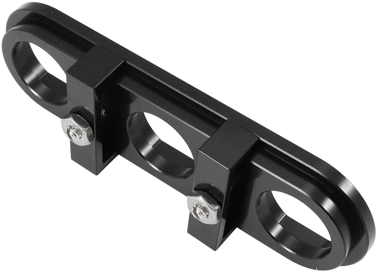 Billet Bulkhead Plate 3 Port Modular Universal Black AN Ac AF88-2020BLK - Aeroflow
