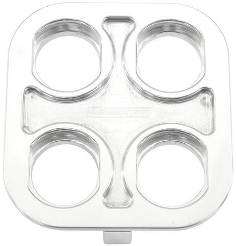 Billet Bulkhead Plate 4 Port Square Modular Universal Pol AN Ac - AF88-2021 AF88-2022 - Aeroflow