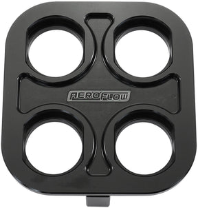 Billet Bulkhead Plate 4 Port Square Modular Universal Black AN Ac - AF88-2021 Blk AF88-2022BLK - Aeroflow