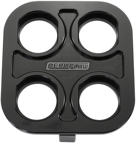 Billet Bulkhead Plate 4 Port Square Modular Universal Black AN Ac - AF88-2021 Blk AF88-2022BLK - Aeroflow