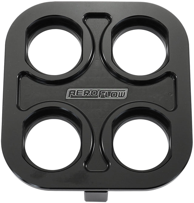 Billet Bulkhead Plate 4 Port Square Modular Universal Black AN Ac - AF88-2021 Blk AF88-2022BLK - Aeroflow