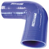 Silicone Hose Reducer 90 Deg; Blue I.D 5.00-4.00" 127-102mm, 5.3mm, 125mm Leg 9003-500-400 AF9003-500-400 - Aeroflow
