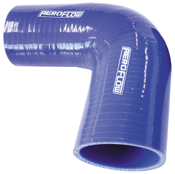 Silicone Hose Reducer 90 Deg; Blue I.D 5.00-4.00" 127-102mm, 5.3mm, 125mm Leg 9003-500-400 AF9003-500-400 - Aeroflow