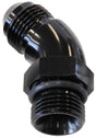 45 Deg -4ORB To -6AN Complete With Jam Nut And O-Ring Black AF902-06-04BLK - Aeroflow