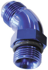 45 Deg -6ORB To -6AN Complete With Jam Nut And O-Ring Blue AF902-06 - Aeroflow